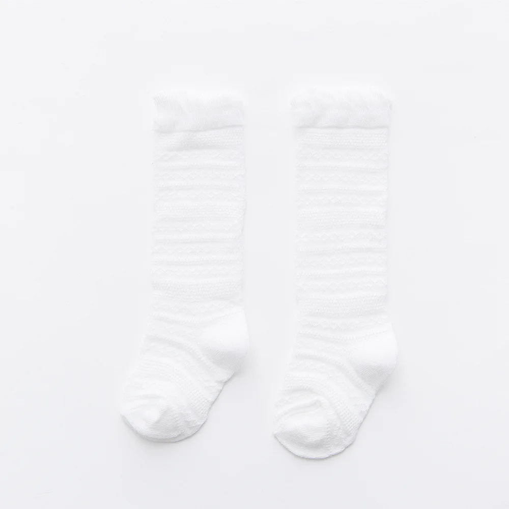 White Socks Детские тонкие сетчатые носки летние воздухопроницаемые носки от комаров однотонные сетчатые Носки для маленьких мальчиков и девочек в полоску - Цвет: White Socks