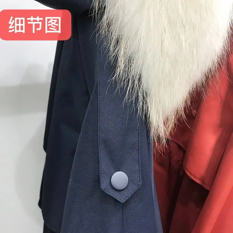 Bella Philosophy Wonder winter solid Women Real Fur Collar warm coat lady Loose Windbreaker female 90% white duck down coat