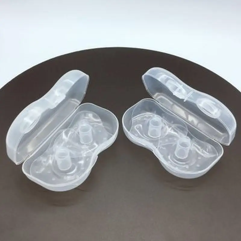 2Pcs=1pair silicone breathable nipple protector breastfeeding mother nipple shield protective cover breast milk extractor nipple