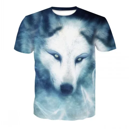 picture color Мужская одежда, новинка, Harajuku Wolf, 3D принт, крутая футболка для мужчин/женщин, короткий рукав, летние топы, футболки, животные, модная футболка - Цвет: picture color