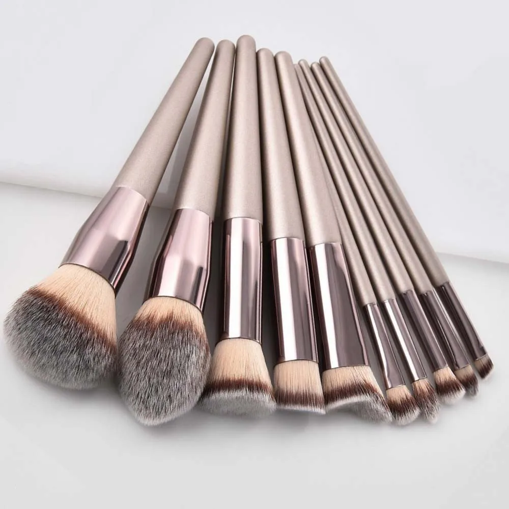 

Luxury Champagne Makeup Brushes Set For Foundation Powder Blush Eyeshadow Concealer Lip Eye Make Up Brush Cosmetics Beauty Tools