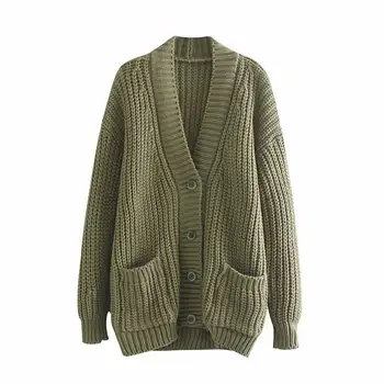 

Autumn Winter Knitted Basic Cardigan Sweater Women Solid Casual Sweater Button Female Fashion Sweater