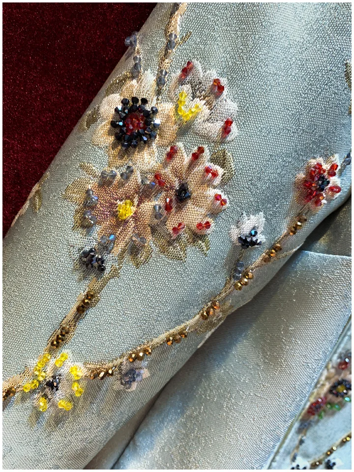 New Embroidery nail beads heavy industry nail beads high-end retro jacquard jacket skinny women