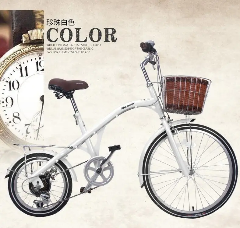 16 inch bike Cruiser include bakset 6 speeds Retro Leisur 24 inch Bike red black women bicycle frame mini bicycle