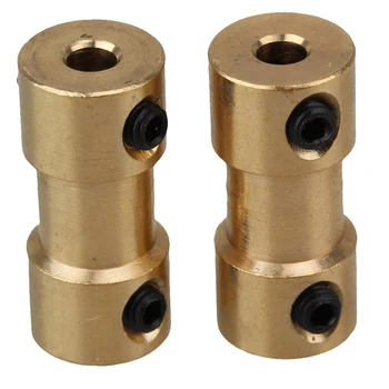

Golden Brass Rigid Shaft Adapter Connector Coupling Coupler Motor Transmission Connector with Screws Wrench