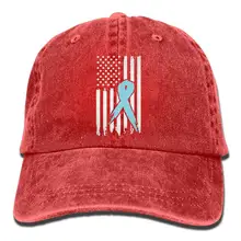 Взрослая Модная хлопковая джинсовая бейсболка с лентой для рака простаты Флаг США классическая шляпа для папы