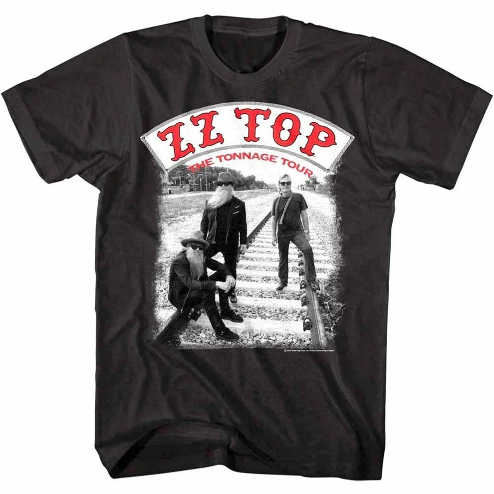 Zz Top Tonnage Tour Мужская футболка Baddest рок-группа Альбом музыка Мерч черная модная