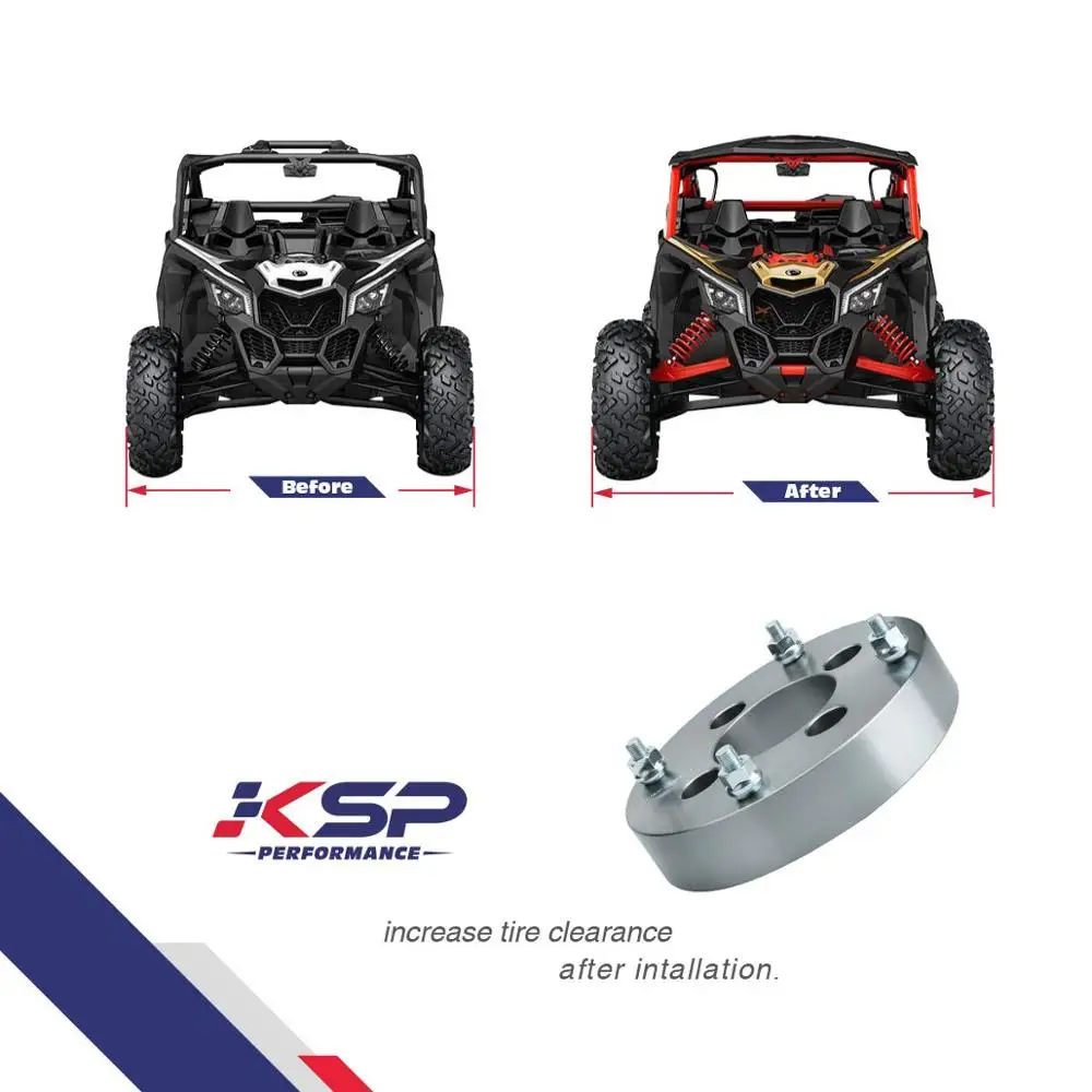 KSP 4 шт. 4x156 мм ATV прокладки колеса с 12x1,5 шпильки, подходит для 2013+ Polaris Ranger,+ Polaris RZR XP 1000,+ Polaris RZR