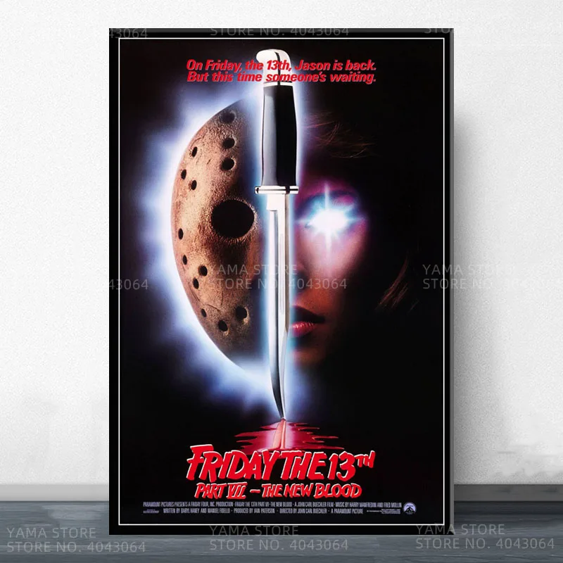 Painting & Calligraphy luxury J131 Friday the 13th Jason Voorhees Classic Horror Movie Wall Art Canvas Painting Poster For Home Decor calligraphy and painting Painting & Calligraphy