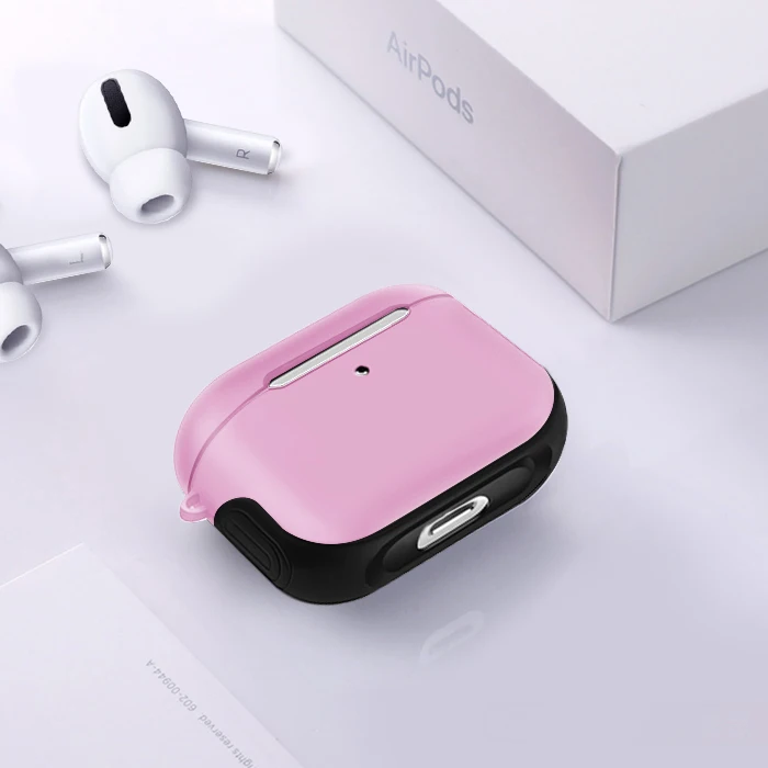 Матовый чехол Natrberg для Airpods Pro Чехол силиконовый бампер защитный жесткий ударопрочный чехол для Air Pods Pro Чехол Аксессуар - Цвет: Розовый