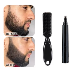 Men's Beard Drawing Pen Four-pronged Beard Pen Beard Drawing Pen With Beard Brush