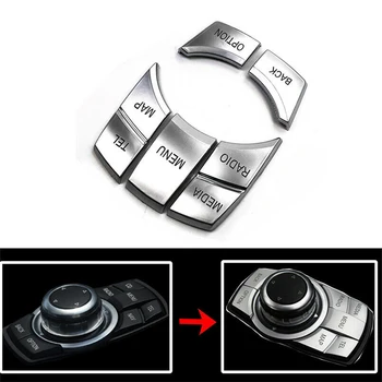 

New Arrival Interior Multi-Media 7 Buttons Cover Trim For BMW 3 4 5 6 X5 X6 Series