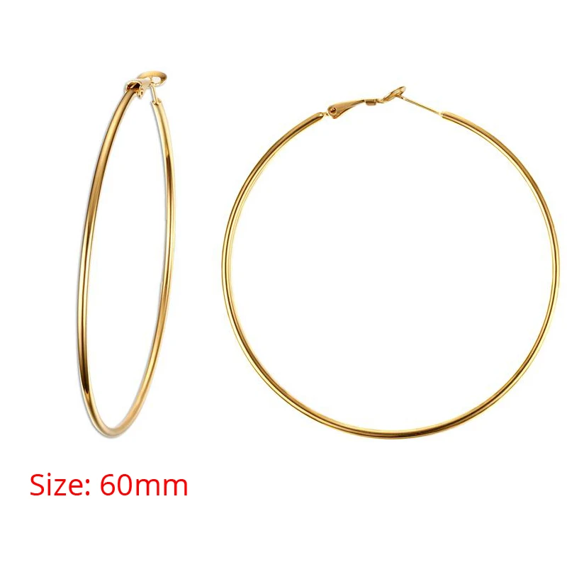 Большие серьги-кольца в форме сердца, женский кулон, большие серьги из нержавеющей стали, серебряные, золотые, черные, розовые, золотые, заполненные женские подарки - Окраска металла: EH-180-60MM