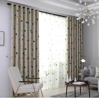 

Modern Fresh Square Curtains Printed Curtains For Living Room Bedroom Tulle Blackout Curtain 1 Panel Home Decoration Custom Made