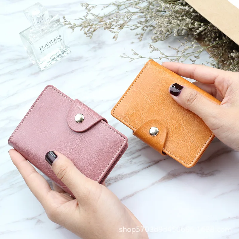 

2019 New Style Genuine Leather Card Bag Mini Thin Small Card Holder Cowhide Driving License qian bao kou Ride Leather Wallet Wal