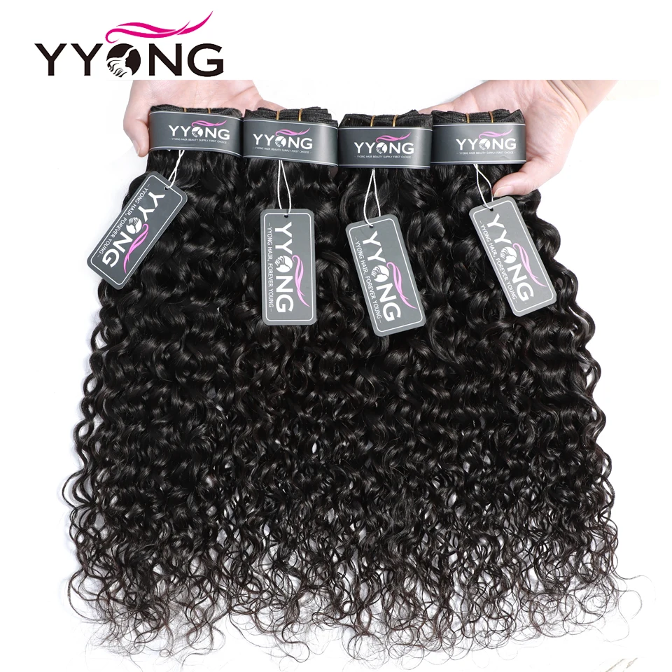  Yyong Hair 5x5 Closure With Bundles Brazilian Water Wave Bundles With Closure Remy 3/4 Bundles Huma