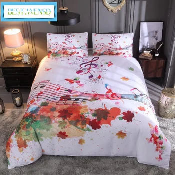 

Wholesale New Happy ink notes european american style Home textiles bed set pink Quilt cover sets +Bedroom decorative bedclothes