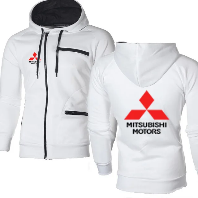 Мужская куртка для Mitsubishi с логотипом автомобиля, повседневные флисовые теплые толстовки с капюшоном в стиле хип-хоп Харадзюку с длинным рукавом, мужские толстовки на молнии
