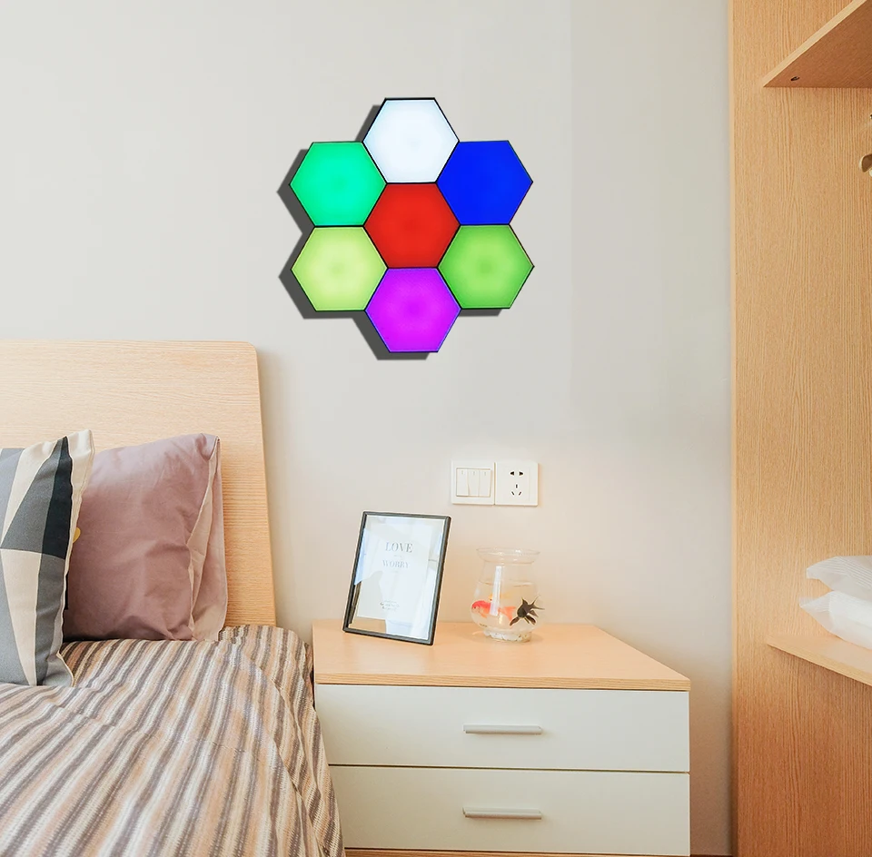 Modern LED Night Light Quantum Lamp Modular Sensitive RGB Colors Touch Helios Lighting Home Decoration Bedside Magnetic Lights star night light