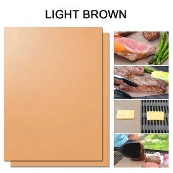 

2pc BBQ Grill Mat Non-stick Reusable Barbecue Bake Cooking Mat Pad Outdoor Barbecue Mat Fiberglass High Temperature Barbecue Pad