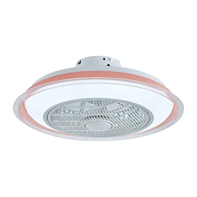 Розовый Светодиодный потолочный светильник Mordern, вентилятор 80 Вт C010 AC220V, трехскоростной вентилятор, лампа для внутреннего освещения, потолочный вентилятор с дистанционным управлением и регулируемой яркостью - Цвет лезвия: Розовый