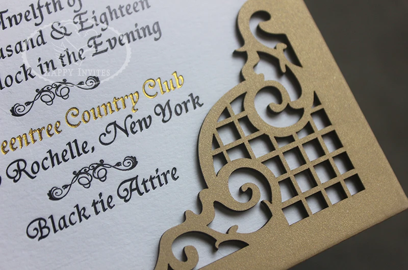 HI3038 - 14 Custom Hardcover Wedding Card With Nice Laser Cut Design Made in China More Colors Optional