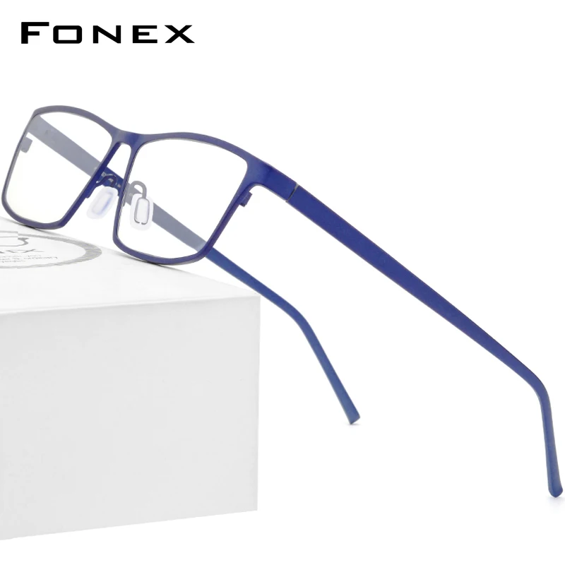 FONEX чистый Титан оправа для очков очки по рецепту Для мужчин квадратный