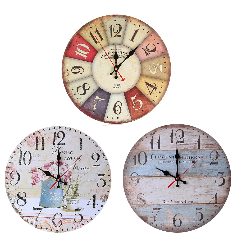 us $1.96 40% off|neue vintage holz wanduhr moderne design wanduhr moderne  design runde uhr uhr wohnzimmer dekoration dekorative uhr|wanduhren| -