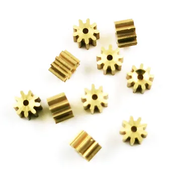 

91A 0.4M Gear 9 Teeth 4.3mm Diameter Copper Pinion Tight for 1mm Shaft 10pcs/lot