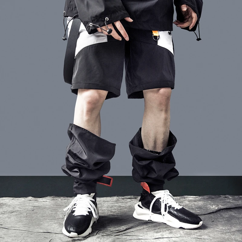 

Black Patchwork Cargo Pants Men Loose Hip Hop Streetwear Baggy Fashion Men Sweatpants Joggers Mens Casual 7052