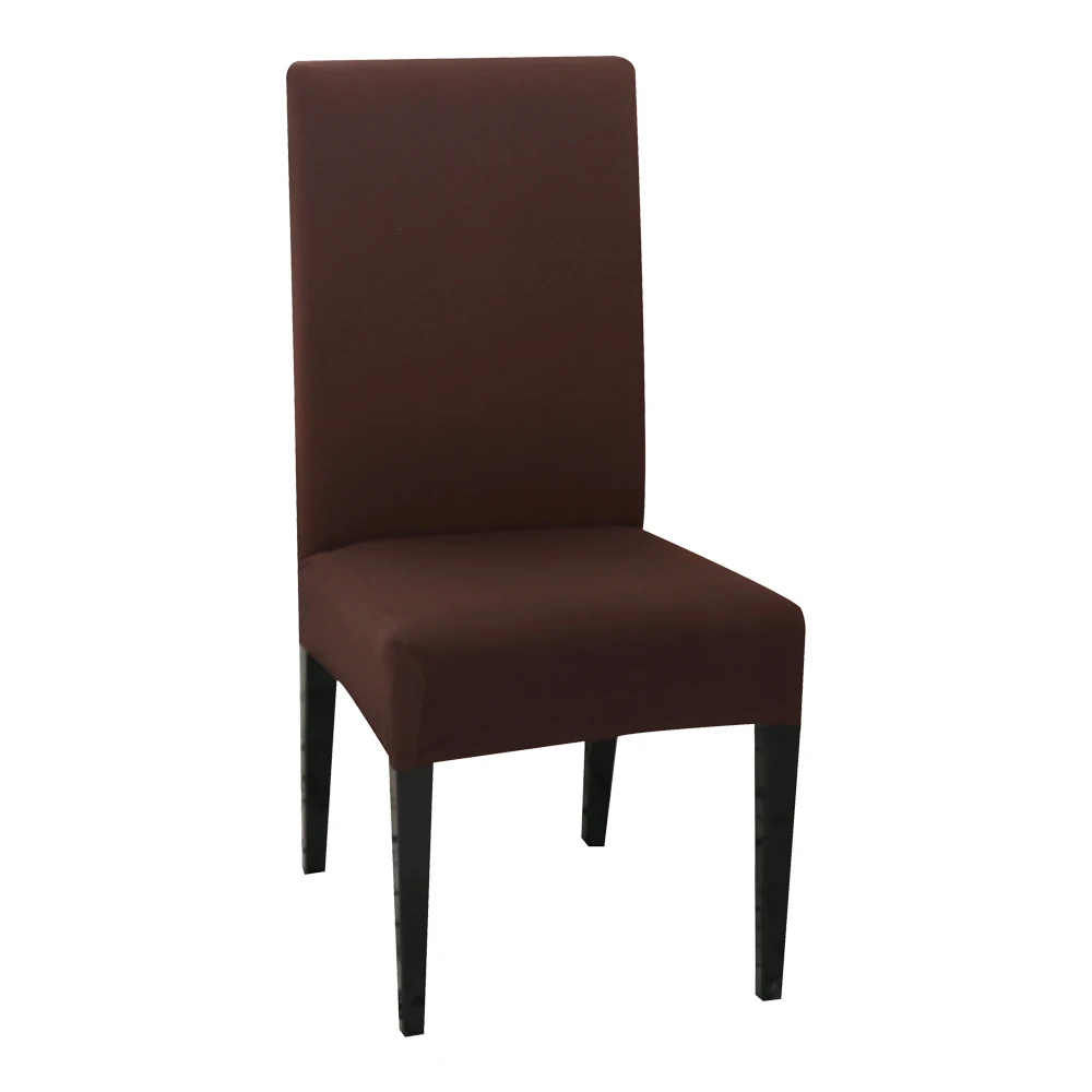 Спандекс стрейч сплошной цвет эластичные чехлы на кресла чехлы на стулья для столовой банкета отеля кухни - Цвет: coffee