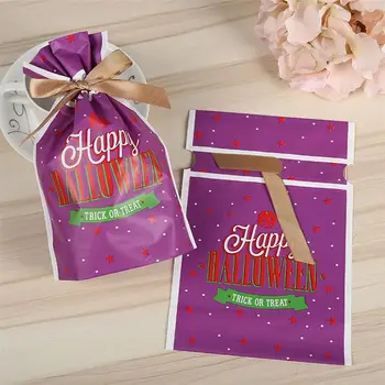 

50Pcs Halloween Drawstring Bag Candy Gift Bag Biscuits Packing Bag Candy Container