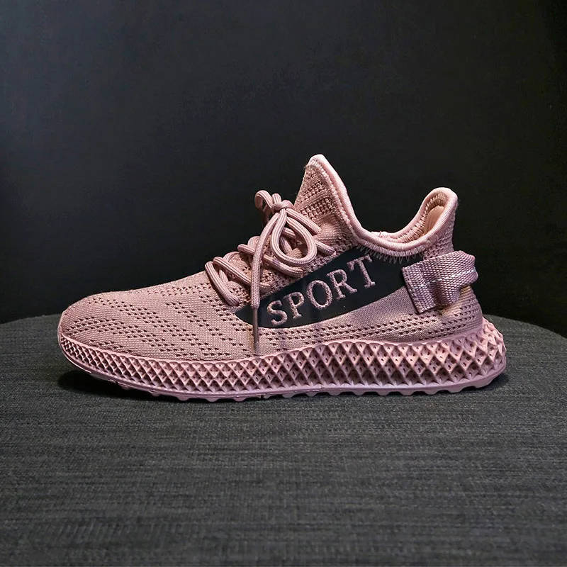 

Mesh Breathable Woman Casual Shoes 2019 New Arrivals Summer Sneakers Women Fashion Lace UP SneakerShoes Women Flat Shoes Pink