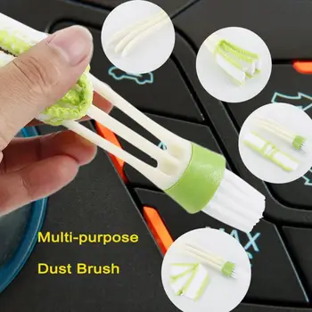 

2 In 1 Car Air-Conditioner Outlet Cleaning Tool Auto Multi-purpose Dust Grooves Brush Interior Brush Car Kitchen Accessories