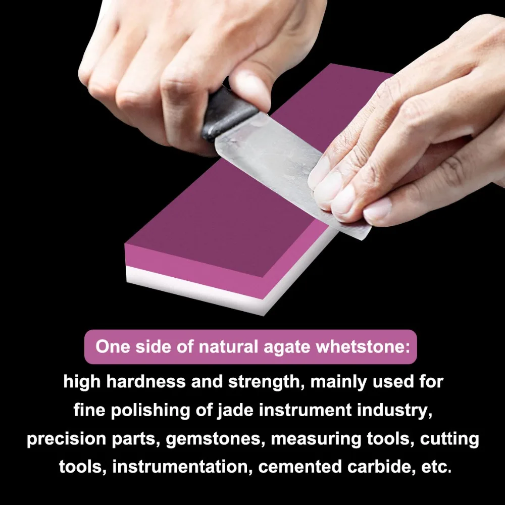 CHEERBRIGHT 1PC 3000 &10000# Dual Sided Ruby Stone and Agate Stone Combination Whetstone Sharpening Stone