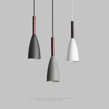 

Nordic Minimalism droplight E27 Aluminum Wood Pendant Lights Home restaurant decor lighting lamp and Bar Showcase spot light