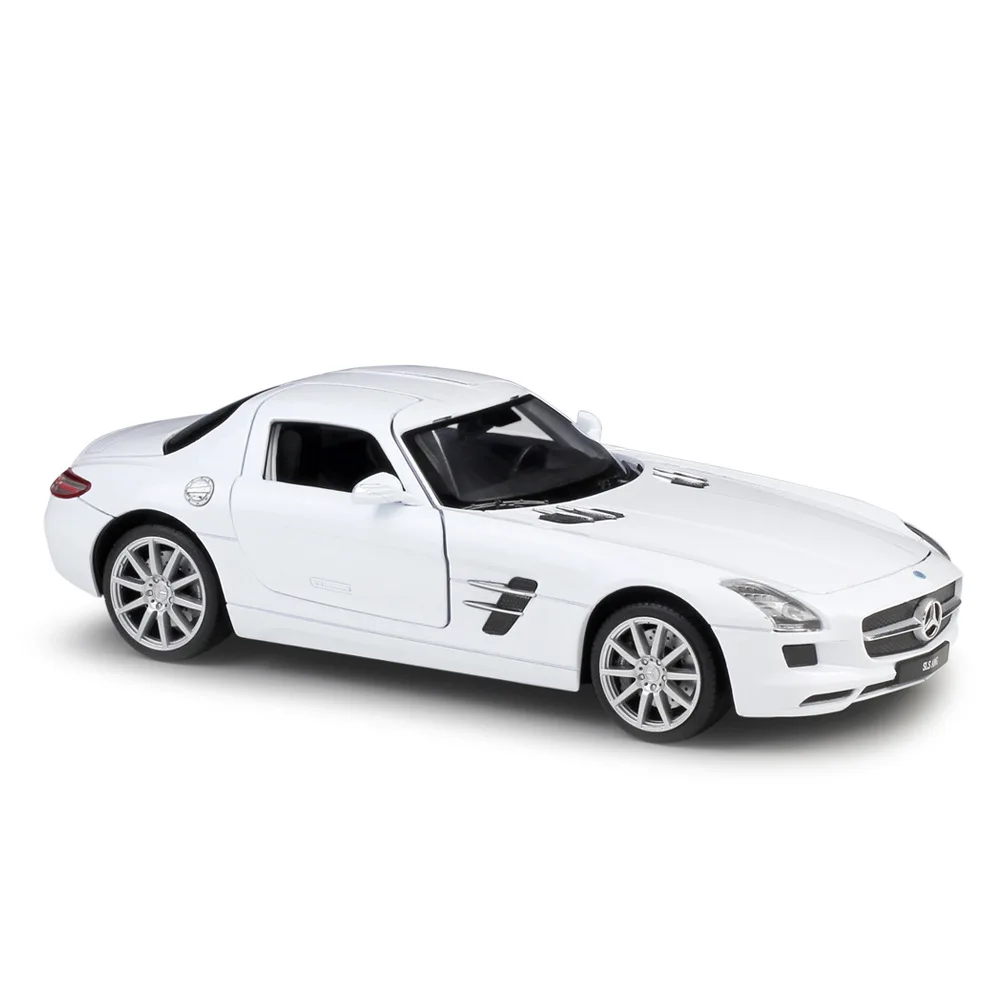 WELLY 1:24 Mercedes-Benz SLS AMG спортивный автомобиль моделирование сплав модель автомобиля ремесла украшение Коллекция игрушек инструменты подарок - Цвет: white