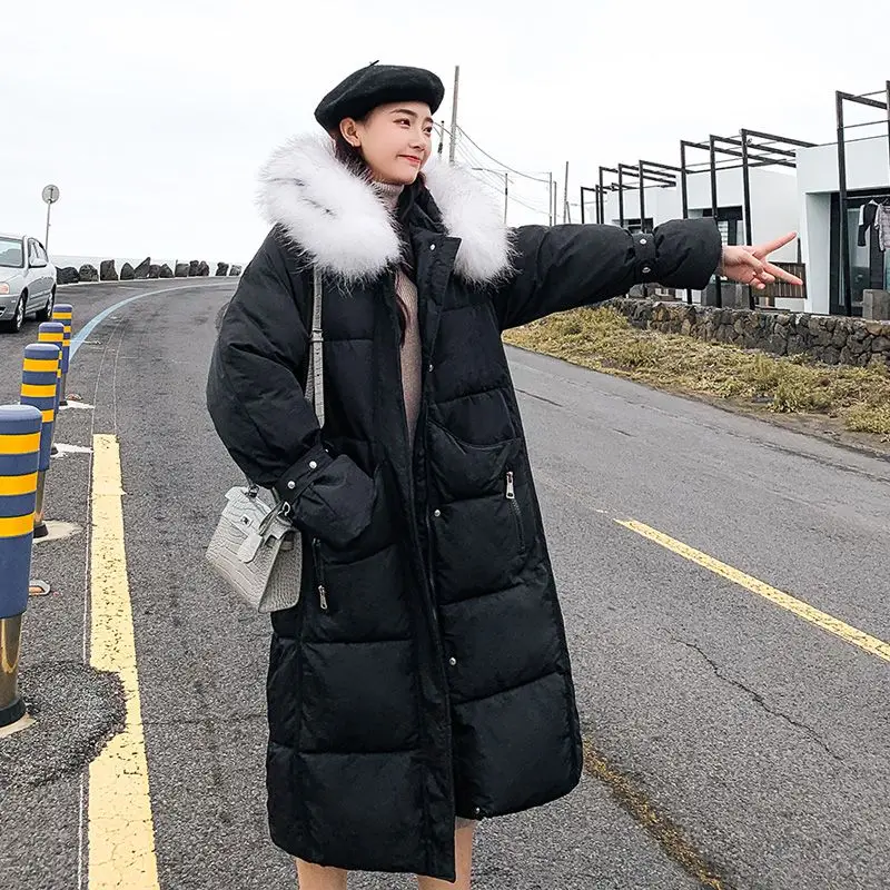 Женские парки костюм длинный участок утолщение новая зимняя Корейская версия свободная хлопковая куртка пальто tide