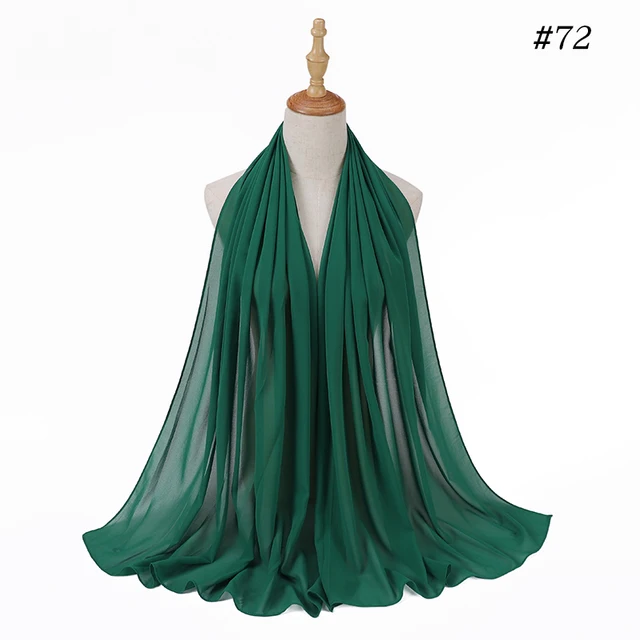 women plain bubble chiffon scarf hijab wrap printe solid color shawls headband women hijabs scarves/scarf 60 colors COLOR 72