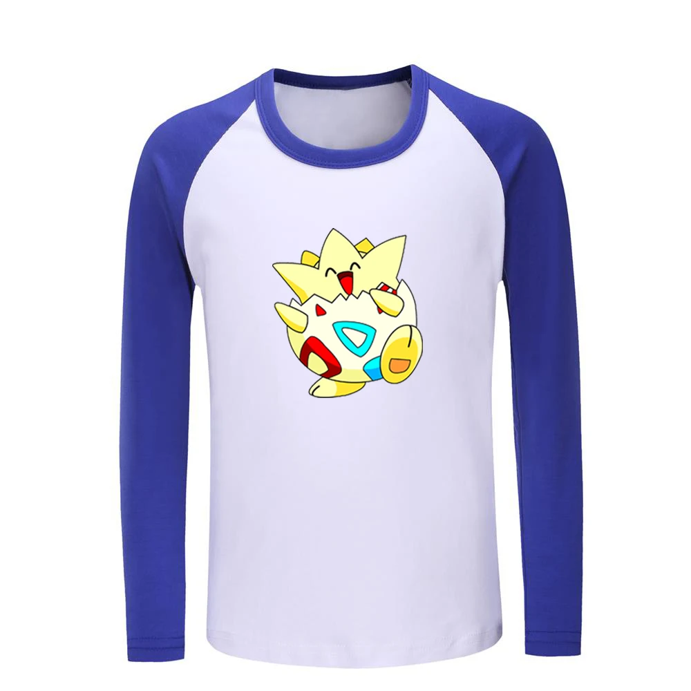 Милый мультяшный Покемон Togepi Gengar/Детские футболки с рисунком детские футболки с рисунком топы для мальчиков и девочек с длинными рукавами, рождественский подарок - Цвет: JeKCBL667C