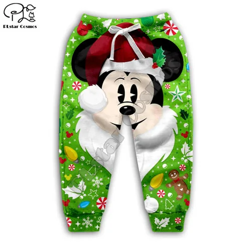 kids pants Детские толстовки с капюшоном с объемным принтом из мультфильма «Merry Christmas» свитер с длинными рукавами с изображением Санта-Клауса Микки каваи футболка на молнии для мальчиков и девочек, штаны - Цвет: kids pants
