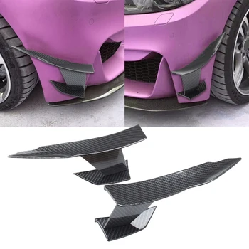 

Universal Carbon Fiber Look Car Front Bumper Lip Splitter Fins Body Canards Diffuser Spoiler for -BMW