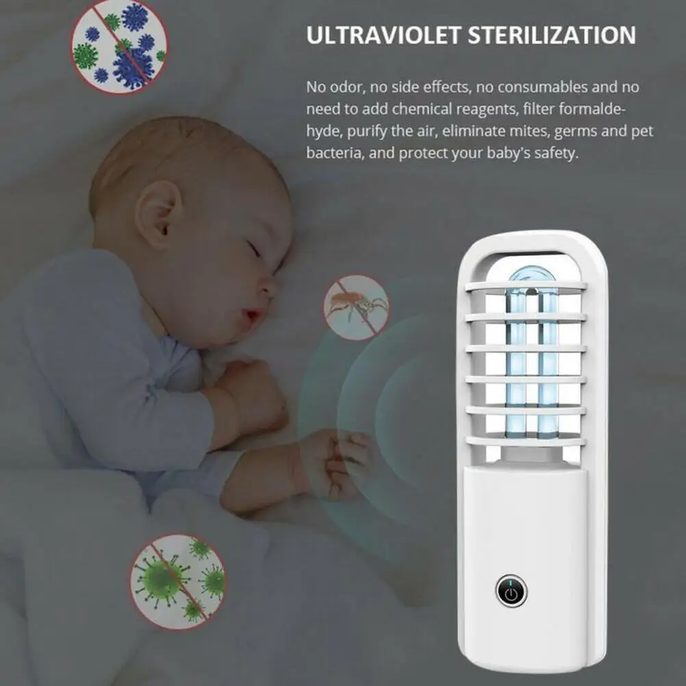 UV Sterilizer Light Rechargeable Home Ultraviolet Bulb UV Germicidal Lamp Ozone Sterilization Lamp Sanitizer