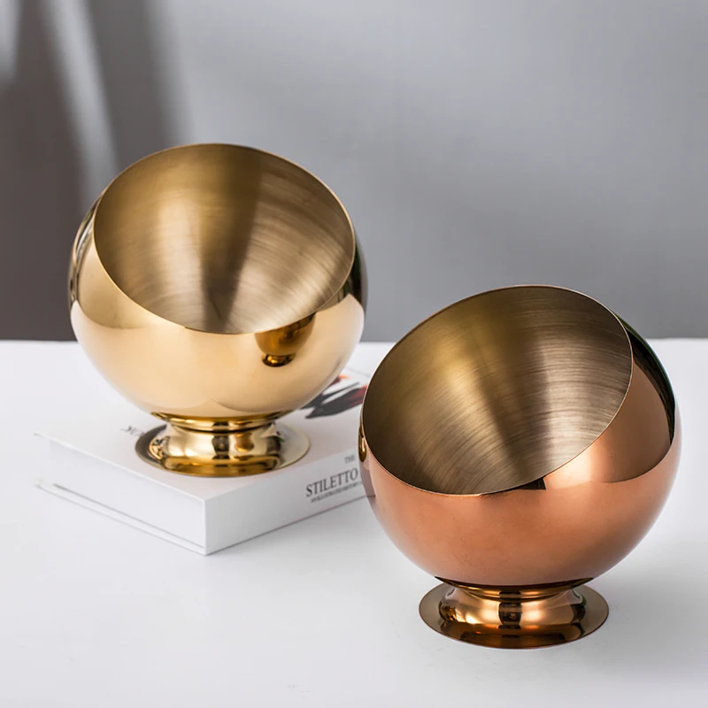 Gold golden Stainless steel storage bowl KTV tray Bowls Salt Container Storage Bottle Storage Jar Seasoning Candy Soy Sauce dish