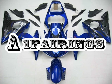 Глянцевый синий черный ABS пластик впрыска Sportbike обтекатель для Yamaha YZF600 R6 2003 2004 03 04 обтекатель мотоцикла Чехлы корпуса