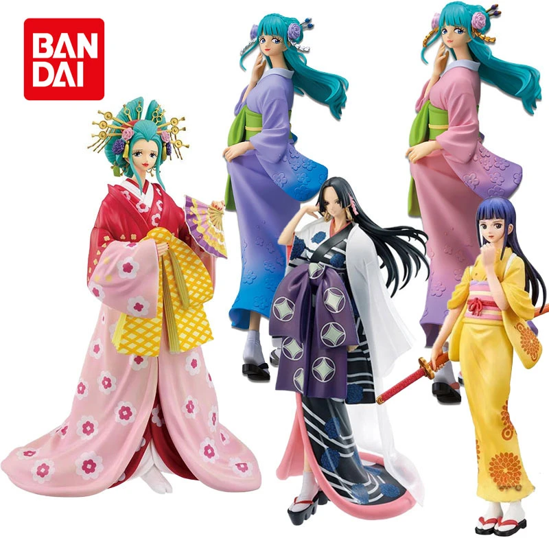 5pcs Anime Original Bandai One Piece Kozuki Hiyori Boahancock O Tama Kimono Figure Model Doll Collection Toys Action Figures Aliexpress