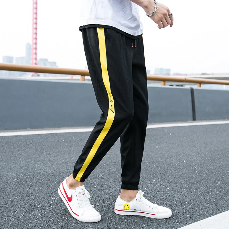 

MEN'S Casual Pants Spring And Autumn Skinny Korean-style Trend Sports Harem Pants Mixed Colors Thin Beam Leg Capri Pants Men's T