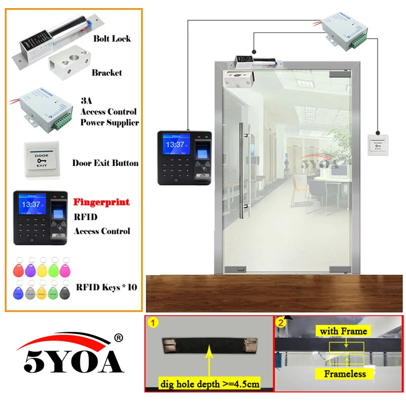 7-X10BltBracket Система контроля доступа RFID отпечатков пальцев умный дверной замок электрические ворота открывалка домашний цифровой набор Электрический магнитный биометрический - Цвет: 7-X10BltBracket