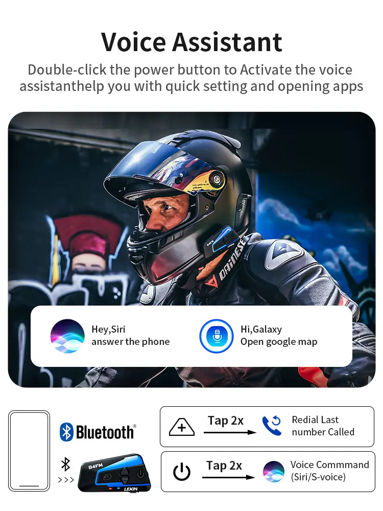 Lexin B4FM мотоцикл домофон 1600 м Bluetooth Шлемы гарнитуры Moto Беспроводной Связь Системы