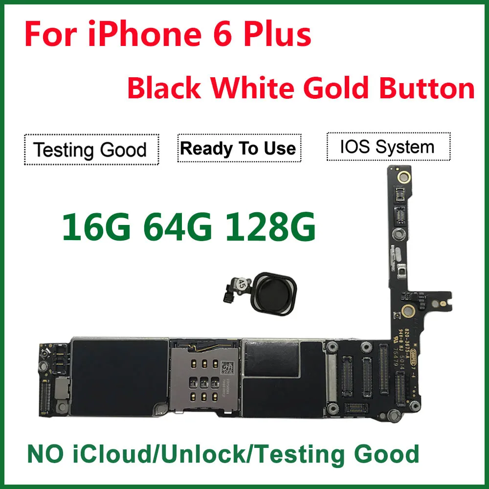 Материнская плата для iPhone 6 Plus 64 ГБ 16 128 с бесплатной разблокировкой iCloud черная